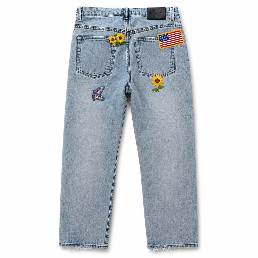 Calvin Klein Jeans Vintage Low Rider Straight Leg Patched Jeans Size 5